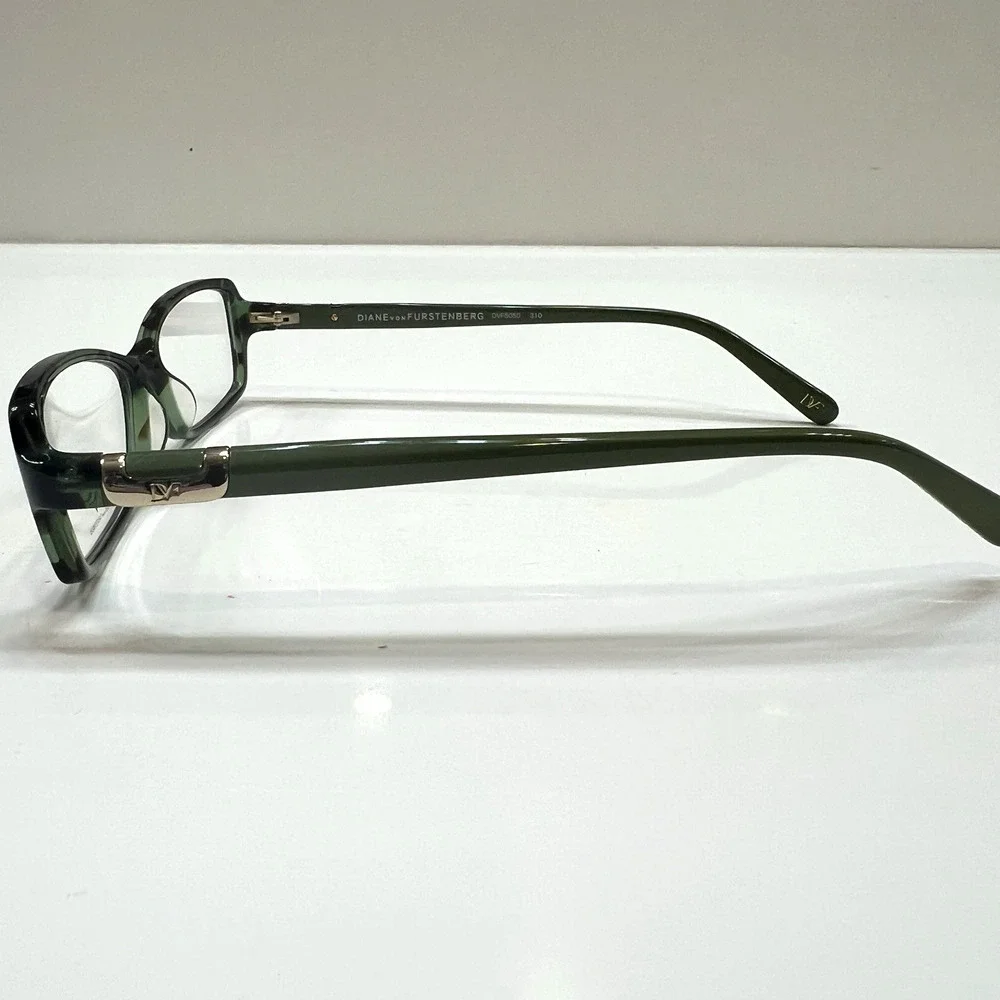 NEW Diane von Furstenberg DVF 5050 310 Translucent Green Marbled Frame 51-15-135